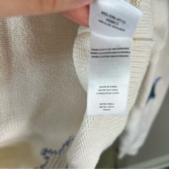 Rails Perci Sweater XS Cream Star Print Cotton Cashmere Blend Knit Womens - Picture 10 of 10